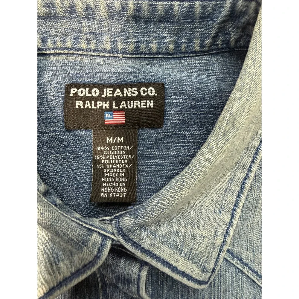 Polo Jeans Co. Ralph Lauren Women's Denim Sleeveless Western Shirt – Medium